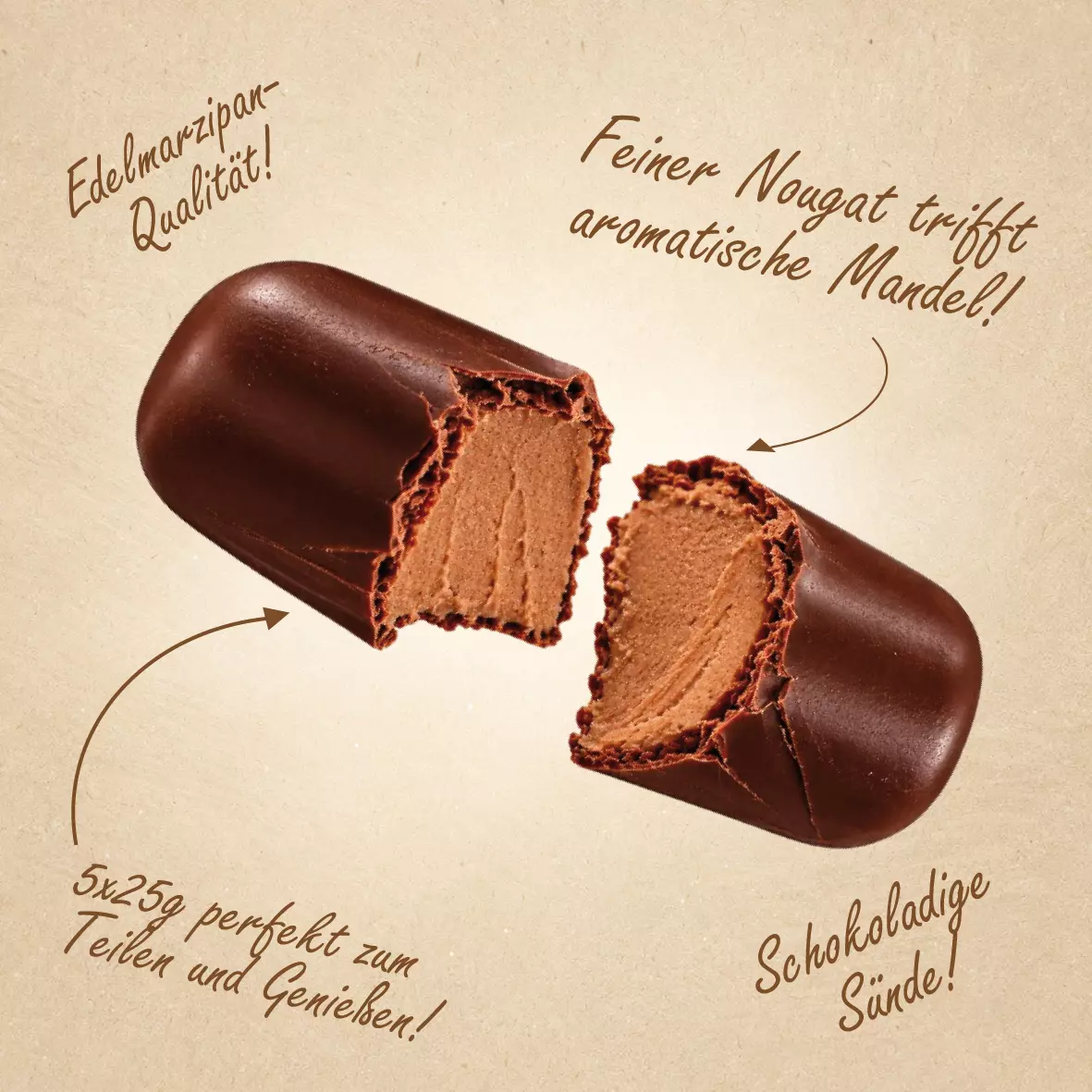 Produktbeschreibung 5er Marzipanbrot Nougat