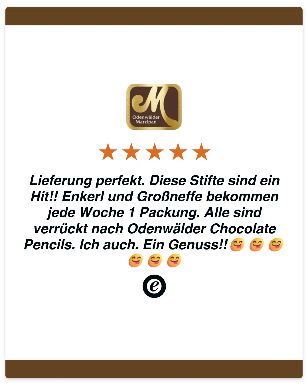 Schokostift Bewertung positiv