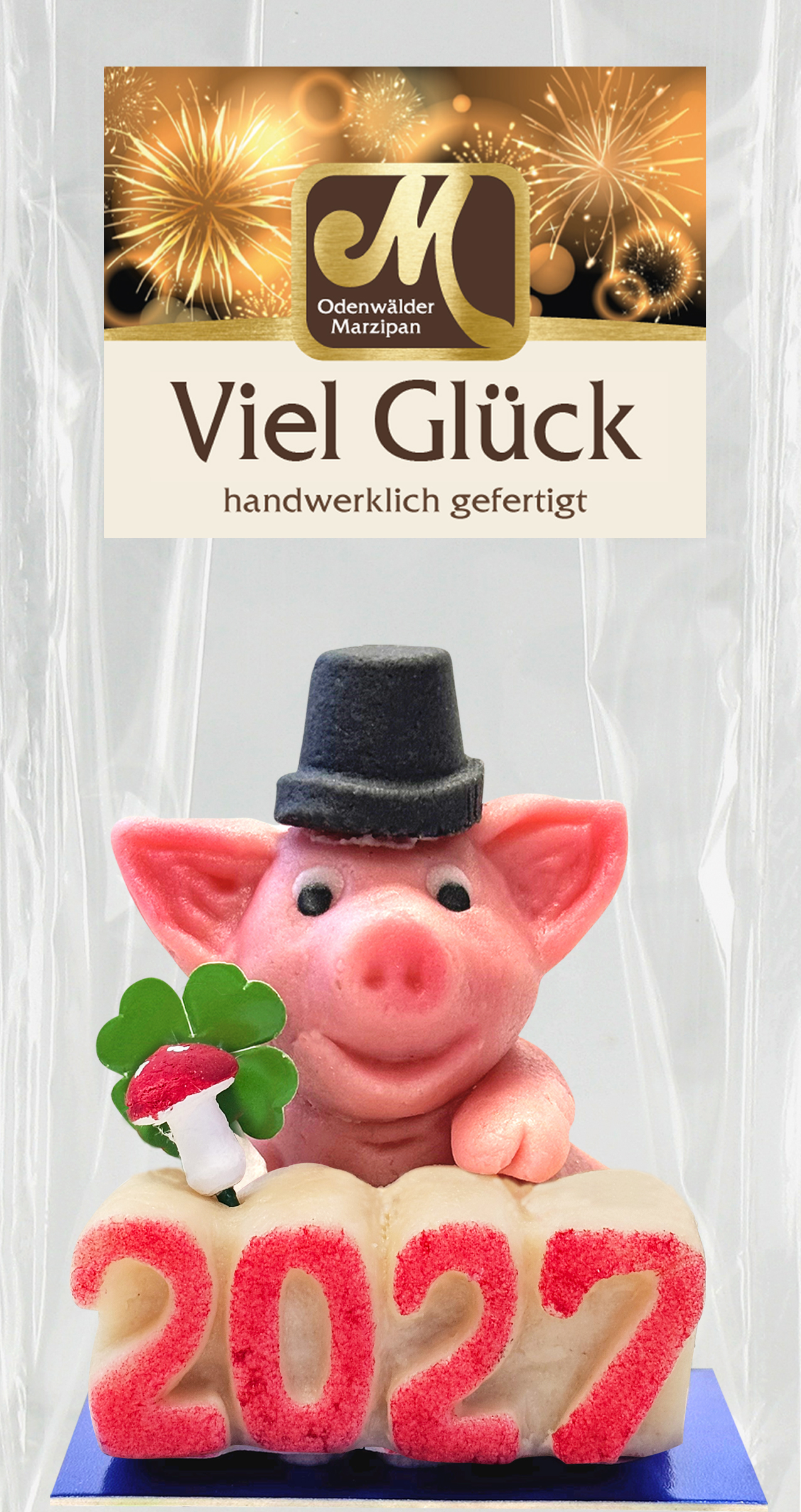 Schwein Beppi mit Jahreszahl
