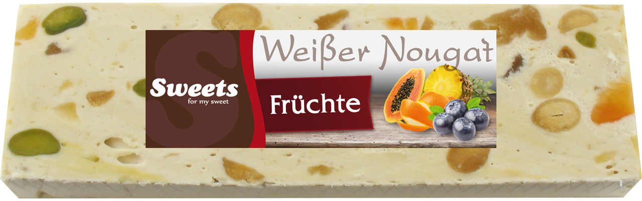Weißer Nougat mit Früchten Weißer Nougat mit Früchten