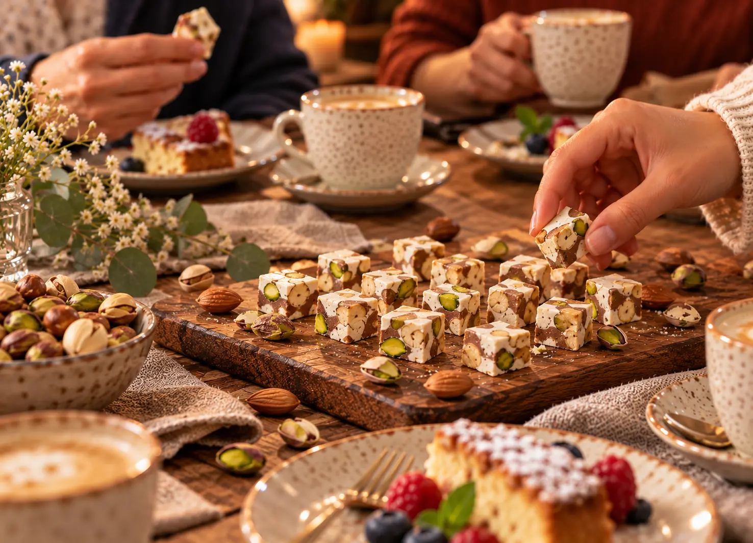 Weißer Nougat Vanille schön angerichtet