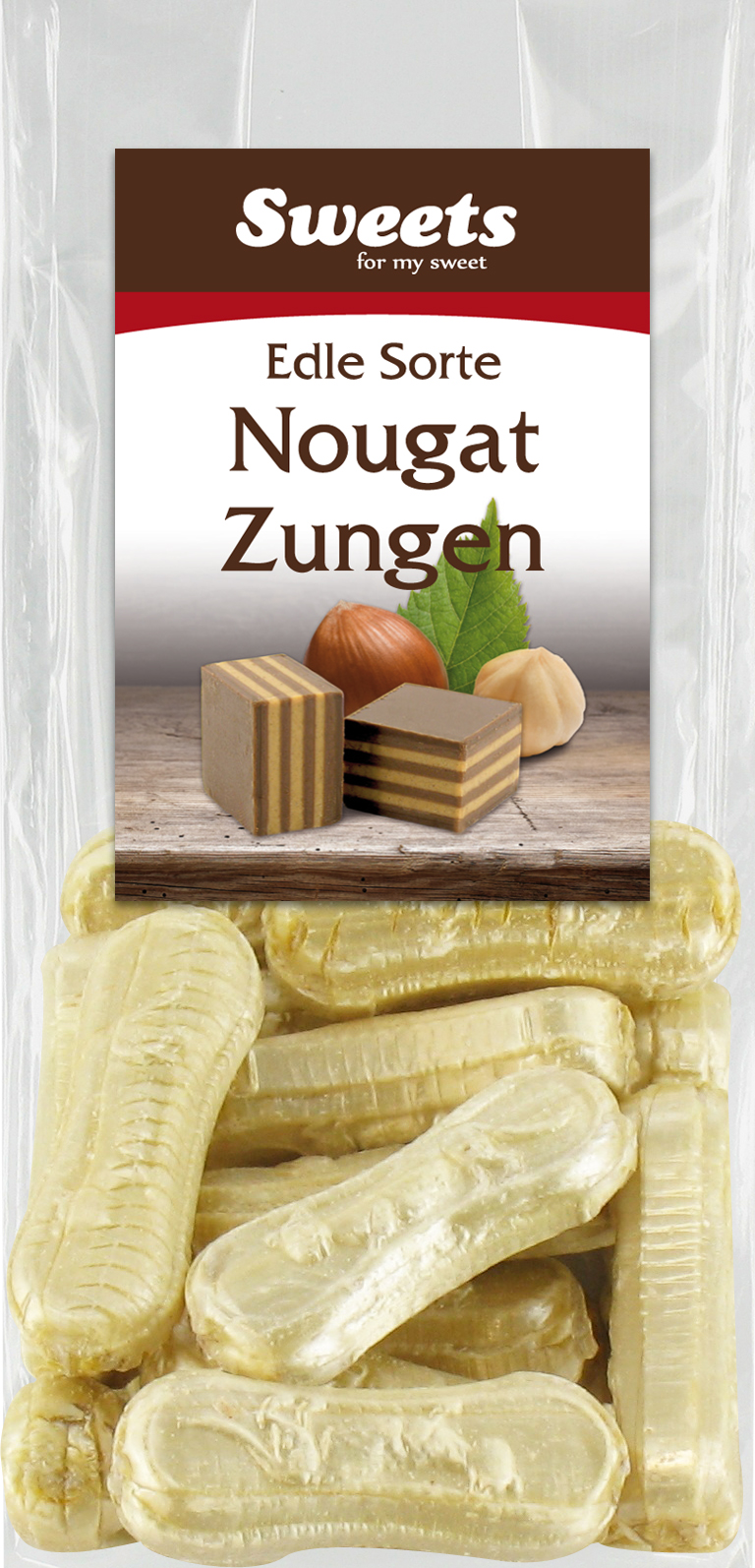 Nougat Zungen mit Nougatfüllung