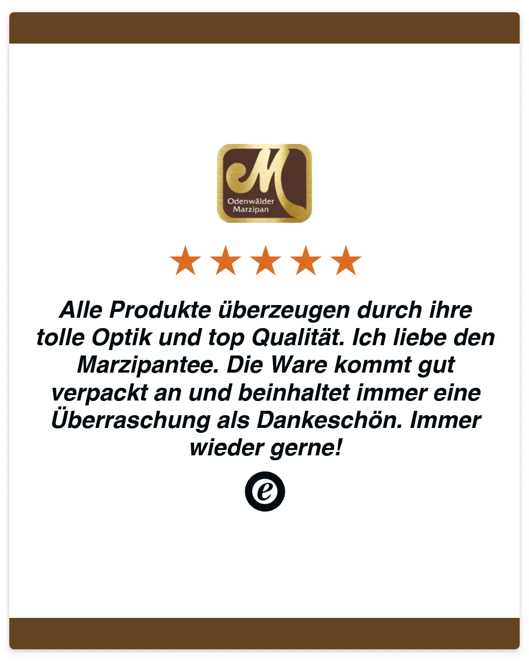 5-Sterne Bewertung Webshop  Tee