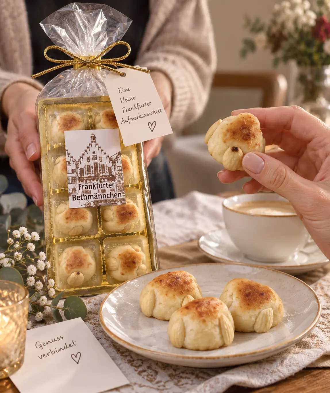 Marzipan Bethmännchen als Geschenk