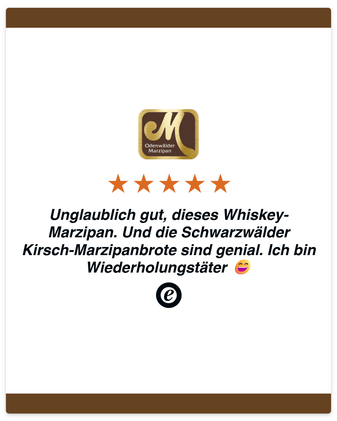 5-Sterne Bewertung Whiskey Konfekt und Schwarzwälder Torte