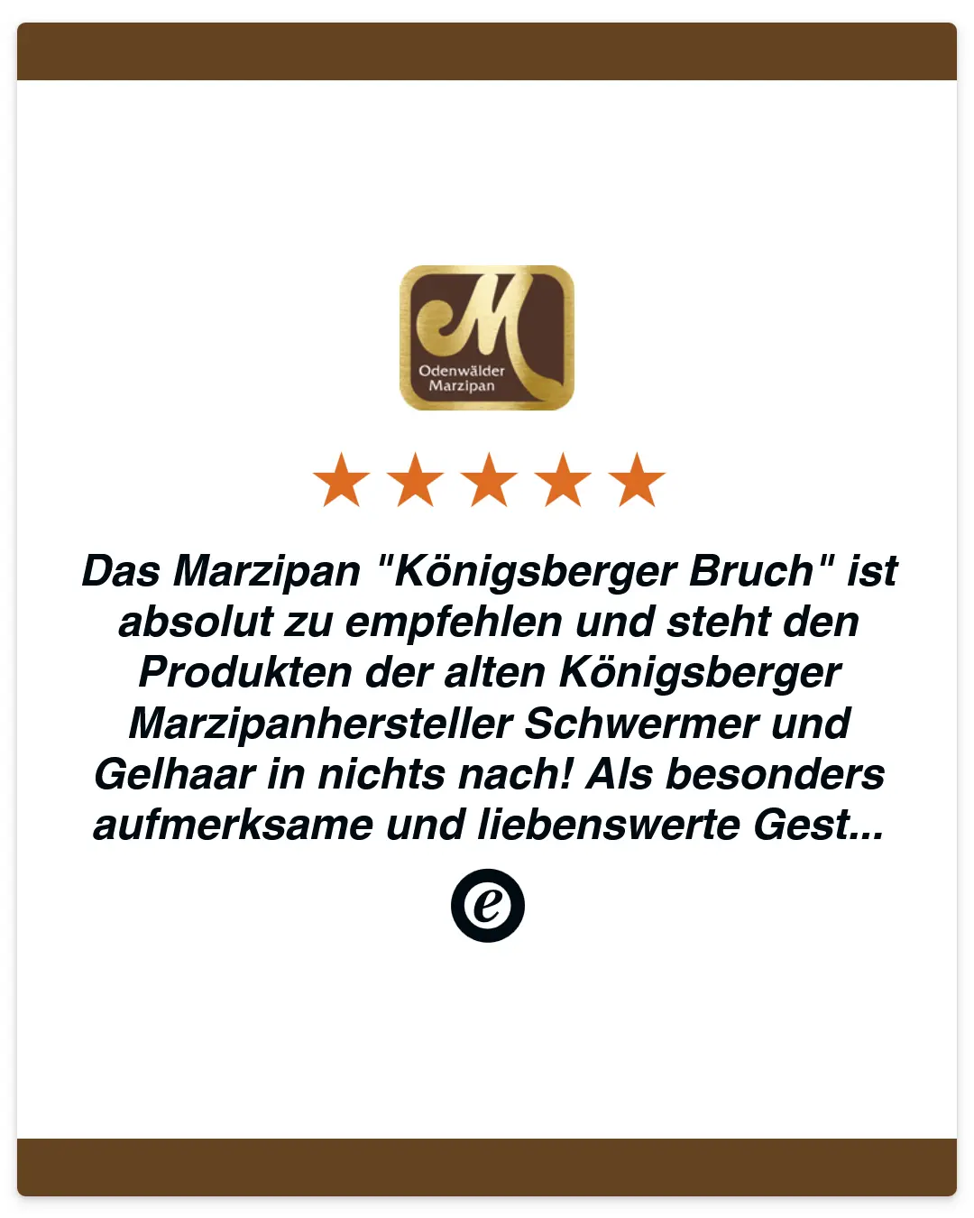 5-Sterne Bewertung Königsberger Bruch
