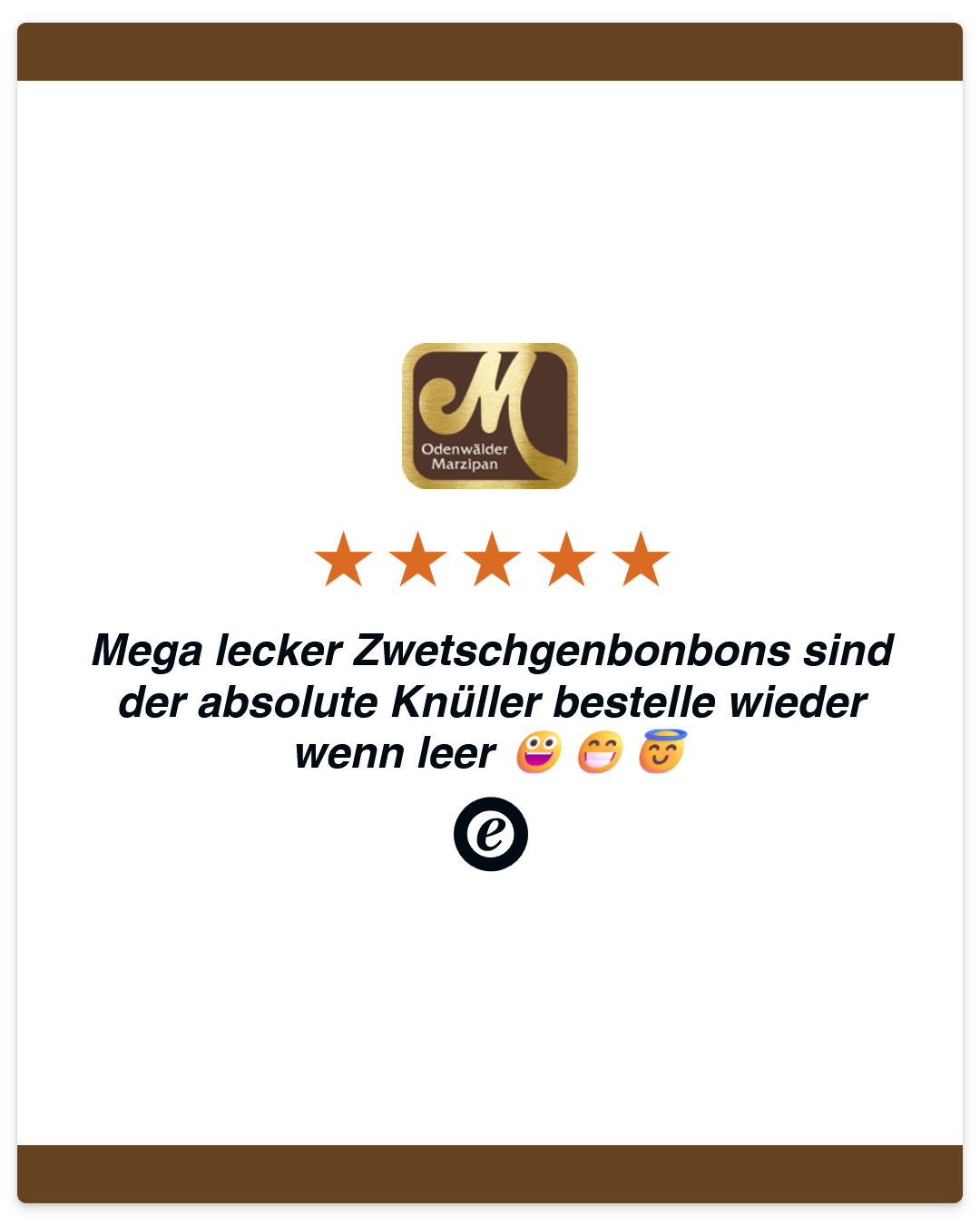 Instagramm Post positive Bewertung der Zwetschgenbonbons