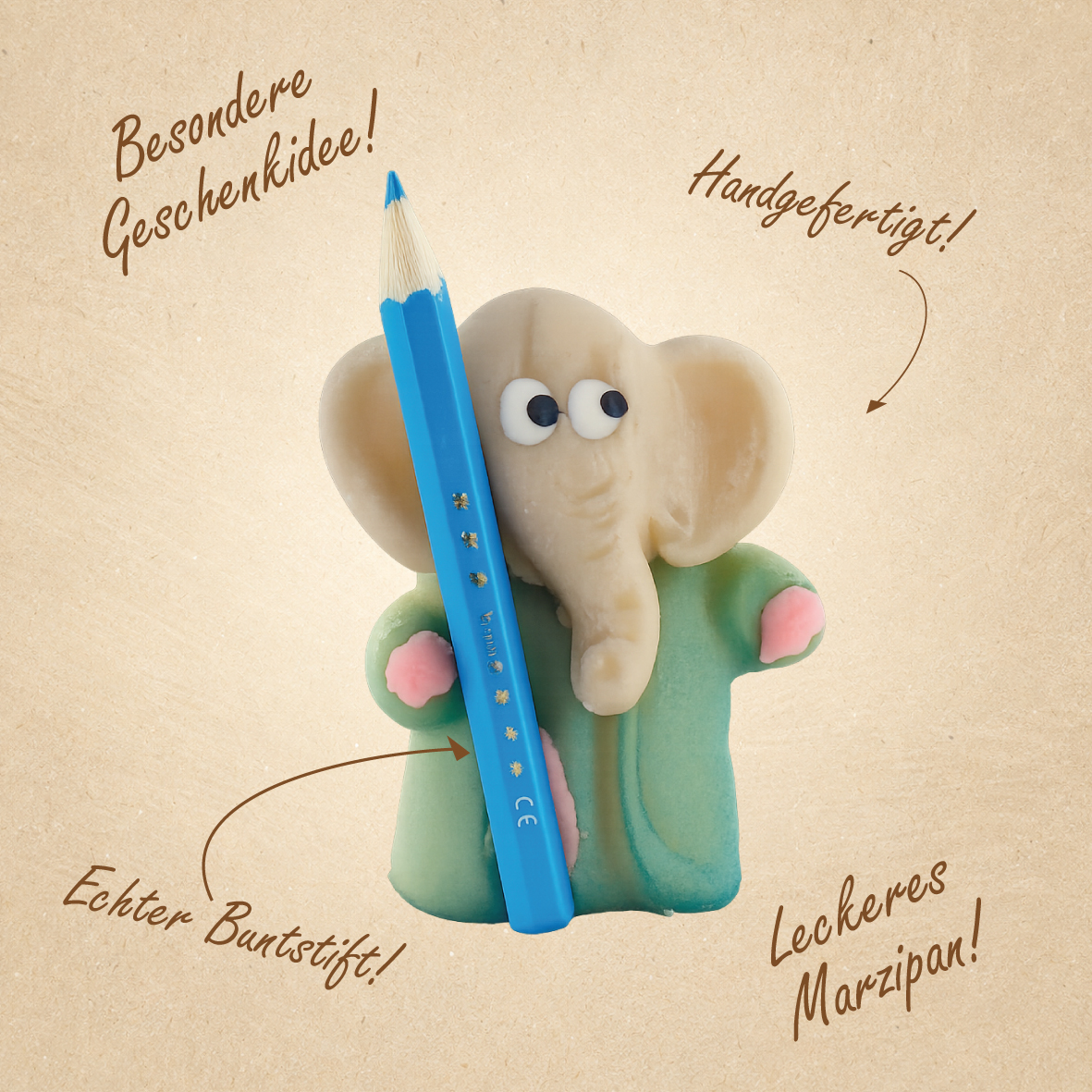 Elefant mit Buntstift