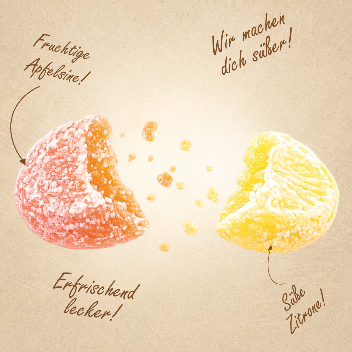Apfelsinen Zitronen Bonbons
