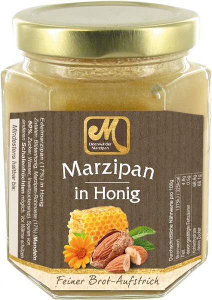 Honey with marzipan - almond paste