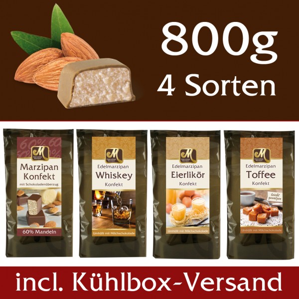 Marzipankonfekt Set 4 Sorten Kühlbox Versand