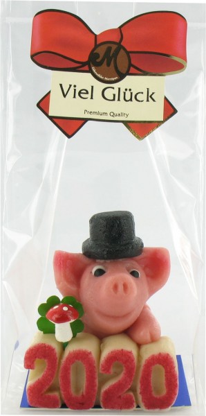 Schwein Beppi mit Glückszahl