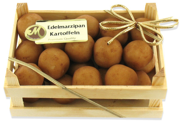 Potatoes in a wooden box