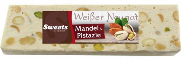 Weißer Nougat mit Pistazien & Mandeln