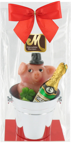 Schwein im Sektkübel