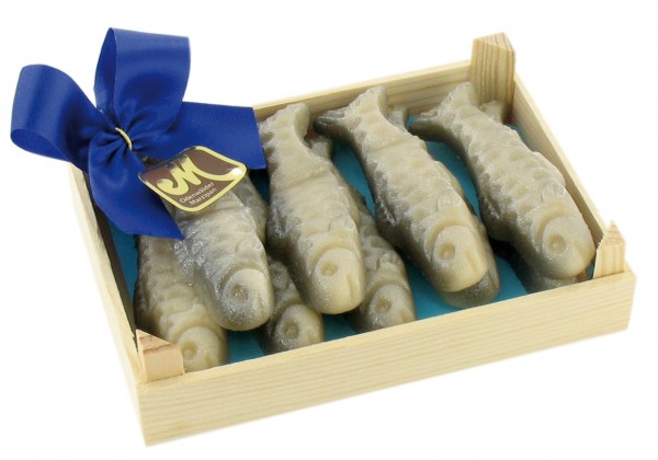 Sardines in a wooden box