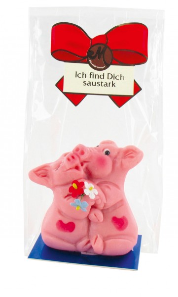 Küssendes Schweinepaar
