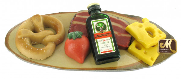 Plate with ham and Schnaps