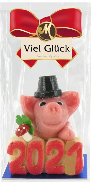 Schwein Beppi mit Glückszahl