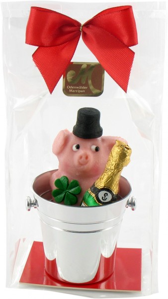 Schwein im Sektkübel