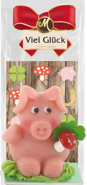 Schwein Kevin mit Pilzbukett