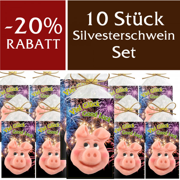 Spar Set Silvester Schweinekopf - 10 Stück